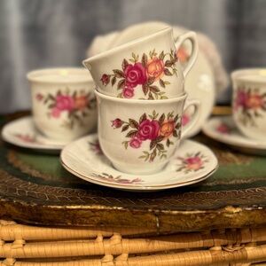 Vintage Southington By Baum "Rose Garden" Fine China Made In Poland 12 Pcs